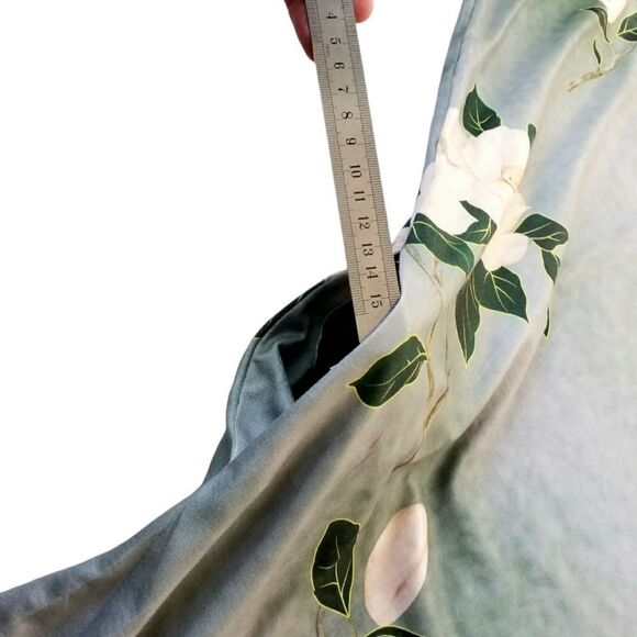 HOTOUCH Midi Dress Sundres Green Floral Pockets Sleeveless Hankerchief Hem Small - Picture 8 of 13